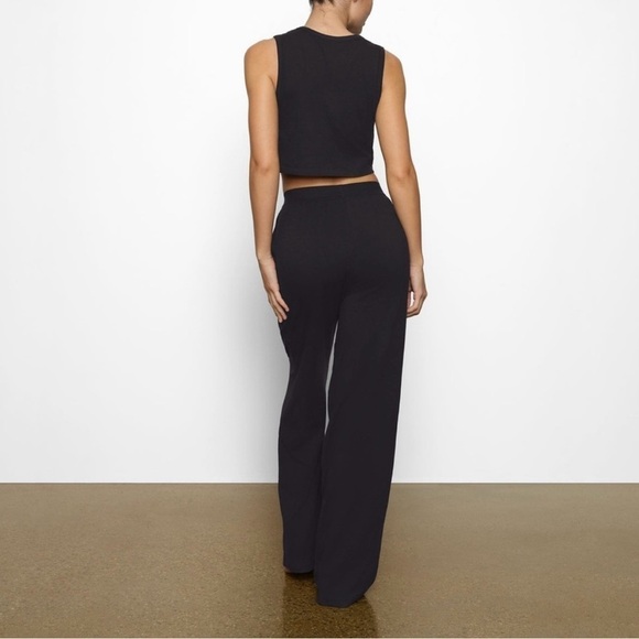 Skims Boyfriend Loose Pant Black Onyx Loungewear Medium​ - Picture 2 of 13